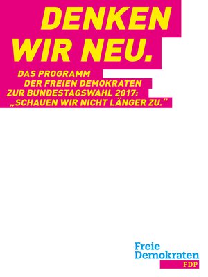cover image of Denken wir neu.